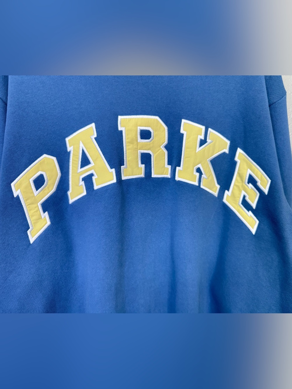 Parke Heritage Varsity Mockneck Summer Washed Indigo + Peel Size L/XL - Picture 7 of 10